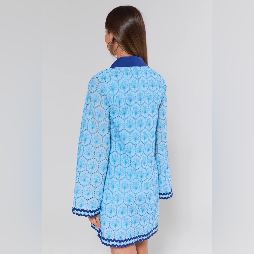 Avara Cove Blue Embroidered Tunic Dress | Size S | NWOT - Picture 4 of 11